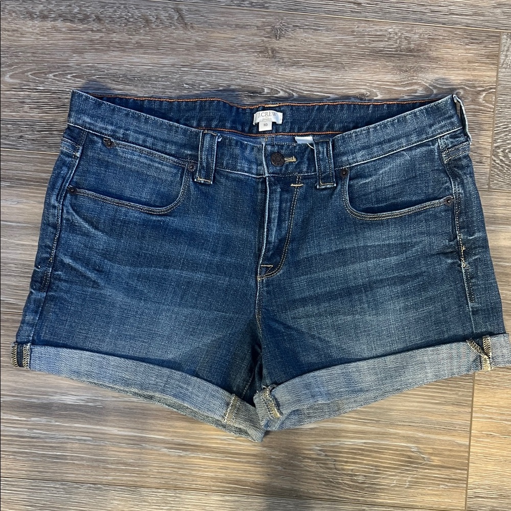 J. Crew Dark Blue Stretch Jean Shorts
